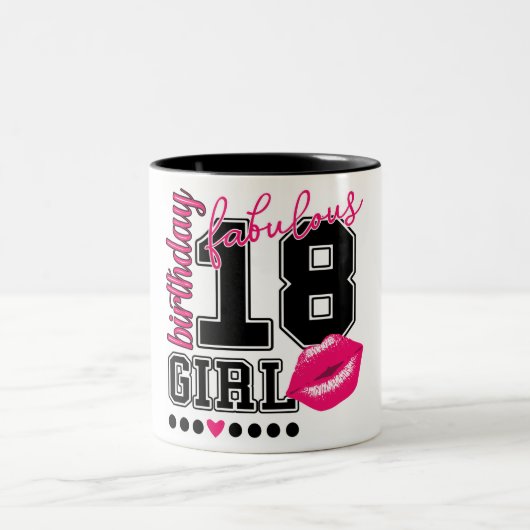 18. Geburtstag 18th birthday girl pink Tasse (Mittel)