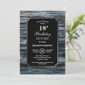 18. Geburtstag Abendessen Holz Party Einladung (Stehend Vorderseite)