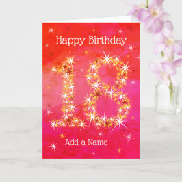 18. Geburtstag - Alter 18 Sterne - intensiv rot Karte