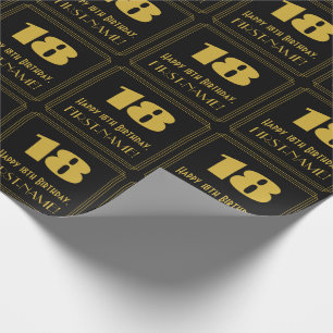 18. Geburtstag - Art Deco Inspiriert Look "18" & N Geschenkpapier