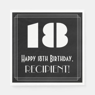 18. Geburtstag: Art Deco Inspiriert Look "18" + Na Serviette