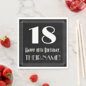 18. Geburtstag ~ Art Deco Inspiriert Look "18", Na Serviette (Beispiel)
