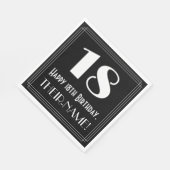 18. Geburtstag ~ Art Deco Inspiriert Look "18", Na Serviette (Ecke)