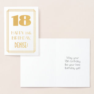 18. Geburtstag: Art Deco inspiriertes Aussehen "18 Folienkarte
