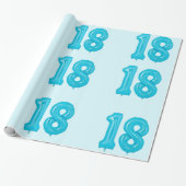 18. Geburtstag Ballon Wrapping Paper Geschenkpapier (Ungerollt)