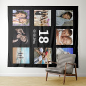 18. Geburtstag benutzerdefinierte Foto Collage sch Wandteppich (Beispiel (Horizontal))