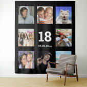 18. Geburtstag benutzerdefinierte Foto Collage sch Wandteppich (Beispiel)