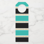 18. Geburtstag Black Aquamarin Gold Glitzer Confet Flaschenanhänger (Rückseite)