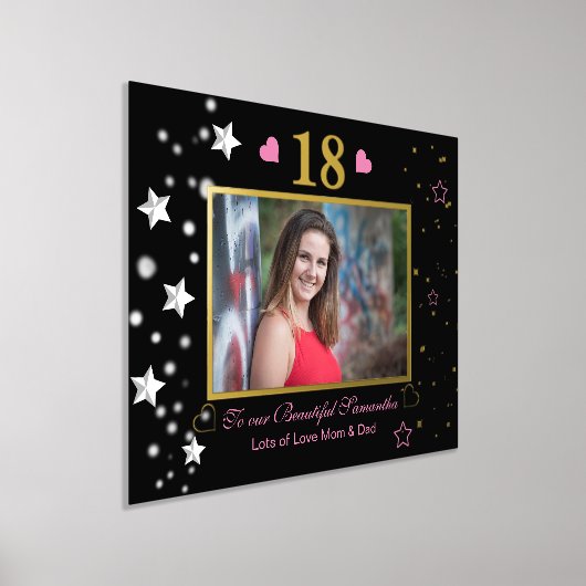 18. Geburtstag Black Gold Celebration Foto Foliendrucke (Ablage )