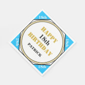 18. Geburtstag Blau Gold Serviette (Ecke)