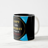18. Geburtstag Blue Black Gold Zweifarbige Tasse (VorderseiteRechts)