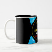 18. Geburtstag Blue Black Gold Zweifarbige Tasse (Links)