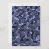18. Geburtstag, Blue Camouflage Personalisiert Tee Einladung (Rückseite)