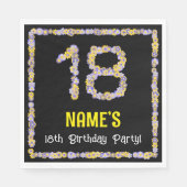 18. Geburtstag: Blumennummer, Individuelle Name, B Serviette (Vorderseite)