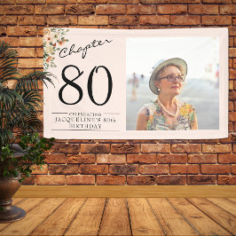 18. Geburtstag Blumenrosa Foto Banner