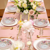 18. Geburtstag Blumenrosa Rose Elegant Geburtstag Pappteller