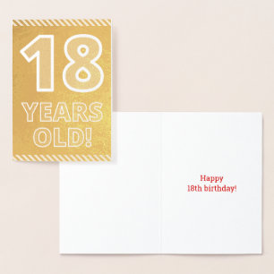 18. Geburtstag: Bold "18 JAHRE ALT!" Gold Foil Car Folienkarte