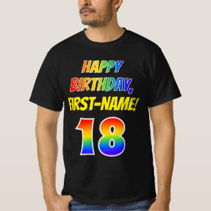 18. Geburtstag — Bold, Fun, Rainbow 18, Individuel T-Shirt
