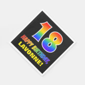 18. Geburtstag: Bold, Fun, Simple, Rainbow 18 Serviette (Ecke)