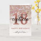 18. Geburtstag Chic Glitzer Ombre Karte (Gelbe Blume)