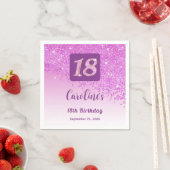 18. Geburtstag Chic Pink Glitzer Napkins Serviette (Beispiel)