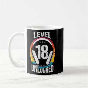18. Geburtstag cool Gamer Jungs Mädchen Stufe 18 u Kaffeetasse