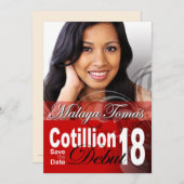 18. Geburtstag Cotillion Debut Save the Date Foto (Vorne/Hinten)