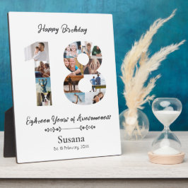 18. Geburtstag Custom Foto Collage Fotoplatte