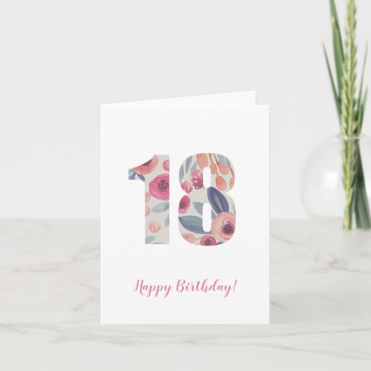 18. Geburtstag Dankeskarte (Vorderseite)