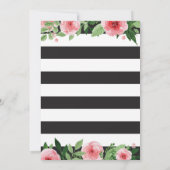 18. Geburtstag Einladung Frauen. Floral Gold Black (Rückseite)