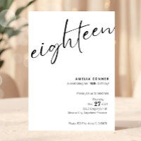 18. Geburtstag Einladung Minimalistische Debut Ein