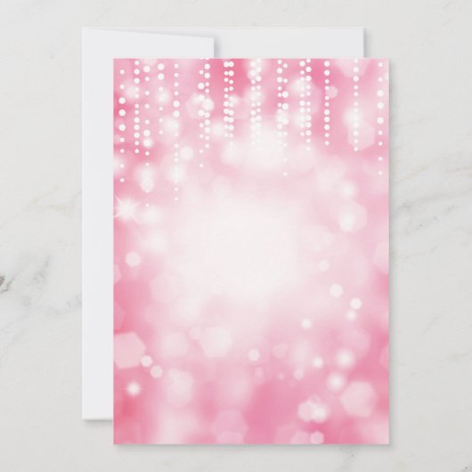 18. Geburtstag Einladung Rosa Glitzer (Rückseite)