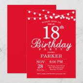 18. Geburtstag Einladung Rot (Vorne/Hinten)