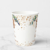 18. Geburtstag Eukalyptus Glitzer Monogramm Pappbecher (Rechts)