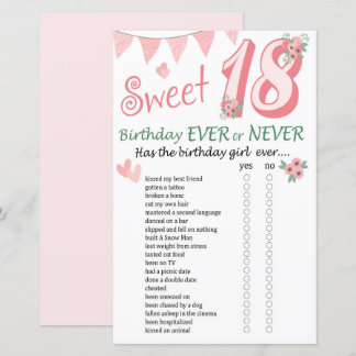 18. Geburtstag Ever or Never Game