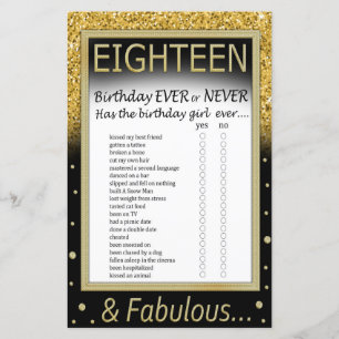 18. Geburtstag Ever or Never Spiel