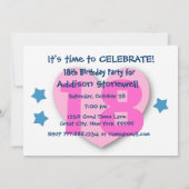 18. Geburtstag Festivals Sterne X104 Einladung (Rückseite)