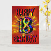 18. Geburtstag Feuerwerk Karte (Gelbe Blume)