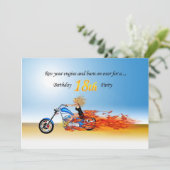 18. Geburtstag Flaming Motorrad-Party Einladung (Stehend Vorderseite)