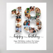 18. Geburtstag Foto Collage Poster (Vorne)