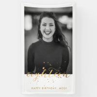 18. Geburtstag Foto Gold Confetti