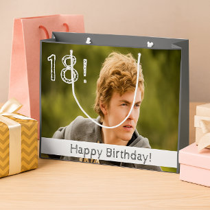 18. Geburtstag Foto Junge Typ Große Geschenktüte