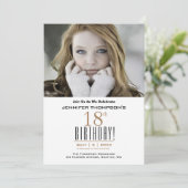 18. Geburtstag - Foto Party Einladung (Stehend Vorderseite)