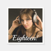 18. Geburtstag Foto Skript Mädchen Serviette (Vorderseite)