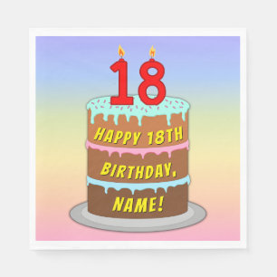 18. Geburtstag: Fun Cake and Candles + Individuell Serviette