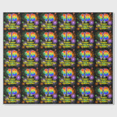 18. Geburtstag: Fun Fireworks, Rainbow Look # "18" Geschenkpapier (Flach)