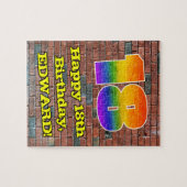 18. Geburtstag: Fun Graffiti-Inspiriert Regenbogen Puzzle (Horizontal)