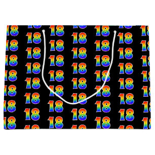 18. Geburtstag: Fun Rainbow Event Number 18 Muster Große Geschenktüte