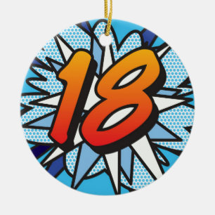 18 Geburtstag Fun Retro Comic Book Keramik Ornament