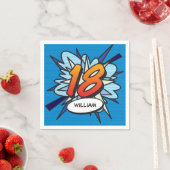 18 Geburtstag Fun Retro Comic Book Serviette (Beispiel)